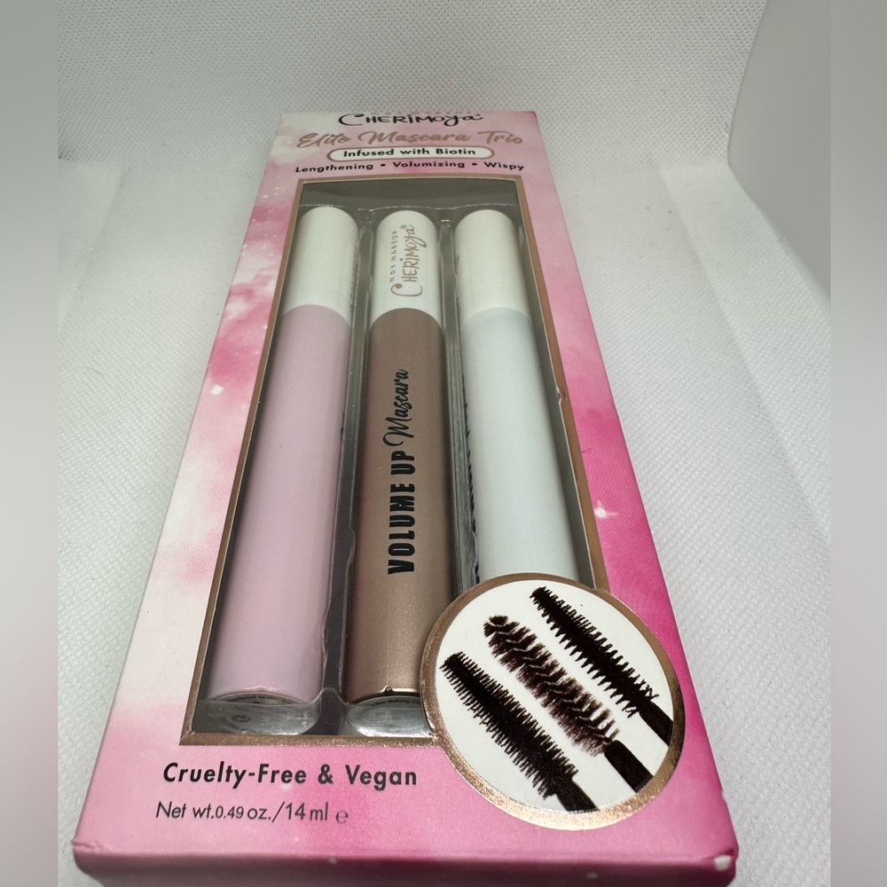 BRAND NEW🔥🚨 Max Makeup Cherimoya Elite Mascara Trio Infused With Biotin